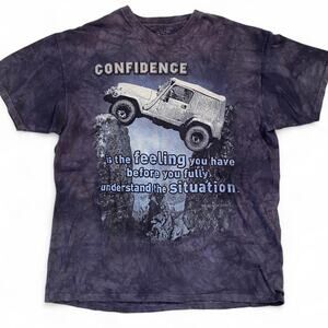 The Mountain Black Grey Tie Dye Jeep Truck Graphic T-Shirt Size XXL